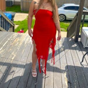 Red sexy summer dress